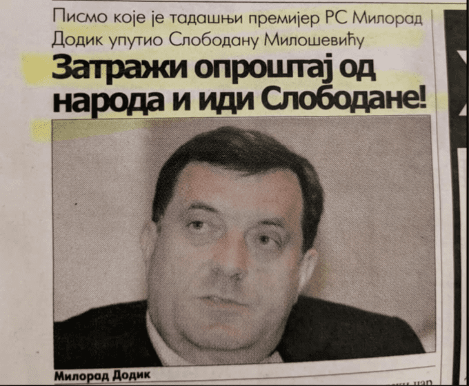 DA SE NE ZABORAVI: Šta je Dodik pisao Miloševiću prije 25 godina