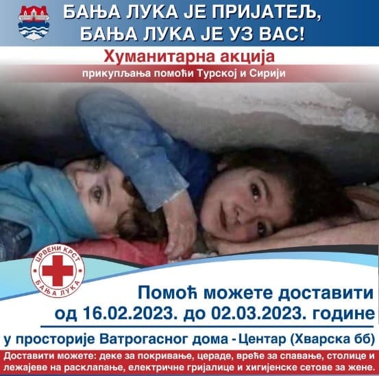 Budimo solidarni: Akcija prikupljanja pomoći za Tursku i Siriju još danas i sutra