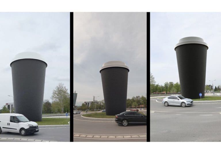 Urnebesna instalacija: Šolja kafe u kružnom toku u Banjaluci