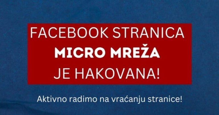 Hakovana fejsbuk stranica Micro mreže