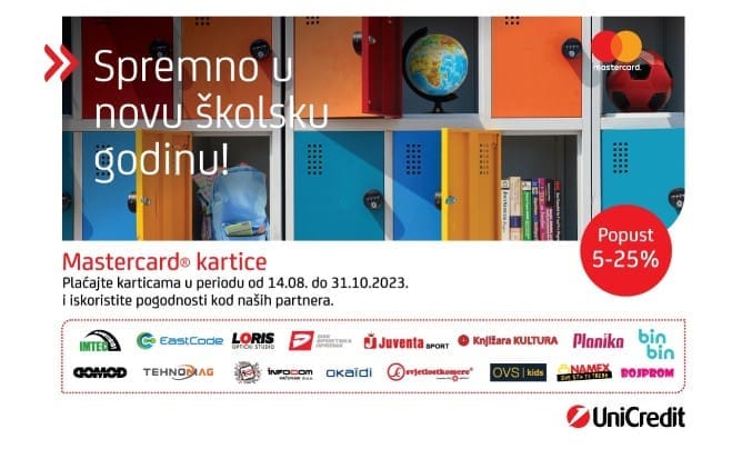 Spremno u novu školsku godinu, uz popuste s UniCredit Mastercard® karticama