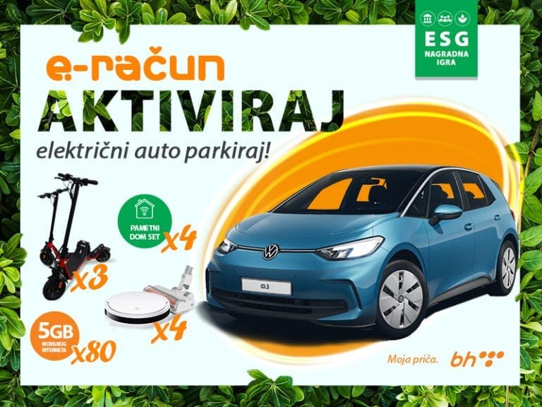 BH TELECOM NAGRADNA IGRA E-račun aktiviraj, električni auto parkiraj!