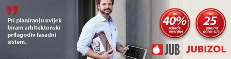 Sada je pravo vrijeme za termo fasadu: JUB ti poklanja, uz dugotrajnu garanciju, GRATIS fasadnu mrežicu pri odabiru kompletnog JUBIZOL fasadnog Sistema