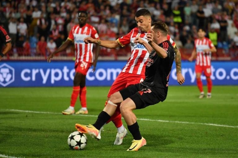 Poraz fudbalera Zvezde od Benfike na startu Lige šampiona