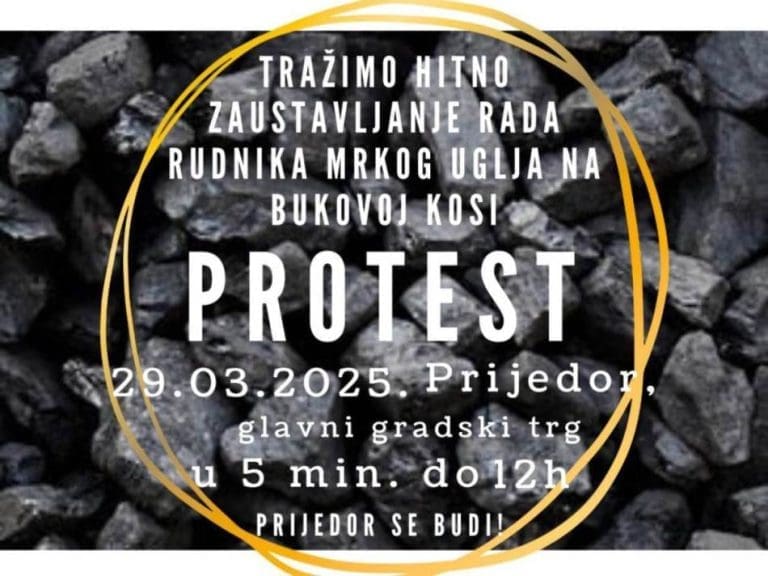 Novi protest u Prijedoru zbog rudnika u Bukovoj Kosi