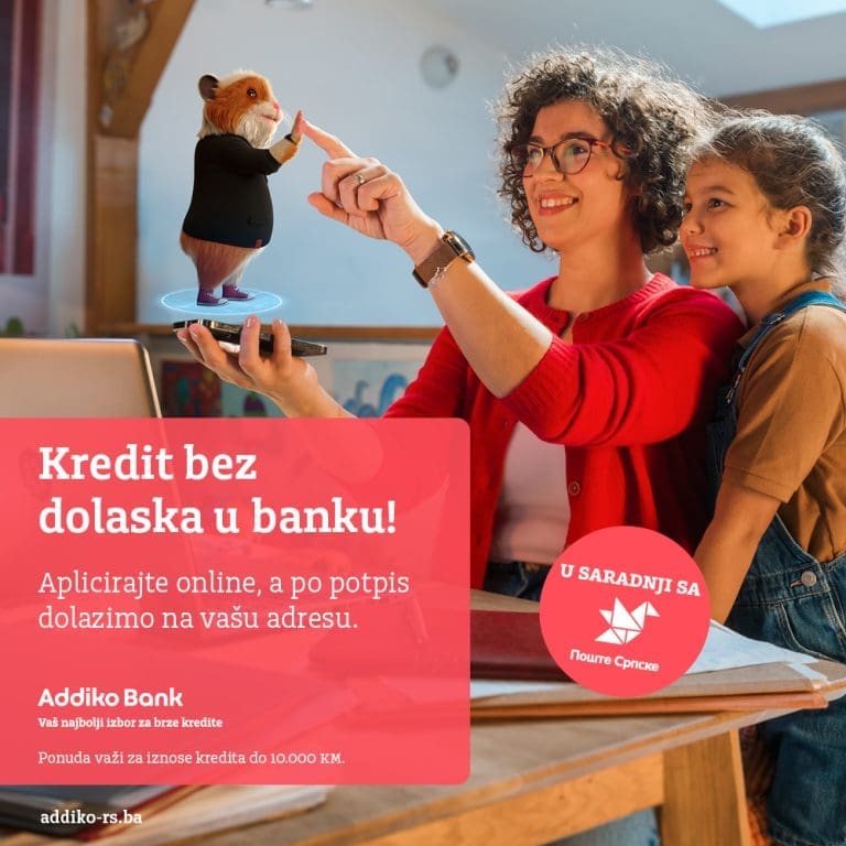 Kredit bez dolaska u banku: Addiko Bank Banja Luka nudi jedinstven model kreditiranja