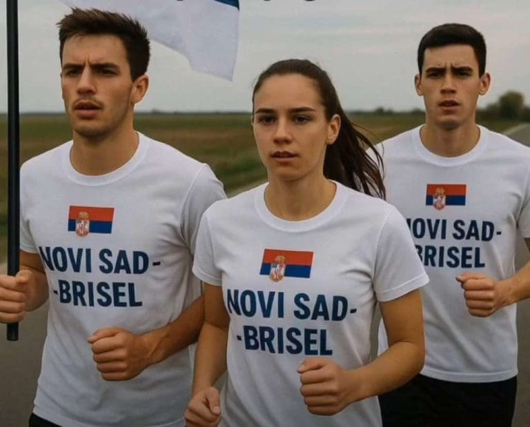 Beograd: Studenti u blokadi ispratili maratonce na put do Brisela