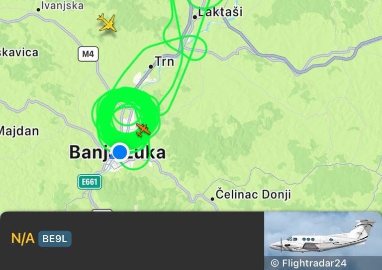 Avion EUFOR-a neprestano kruži iznad Banjaluke