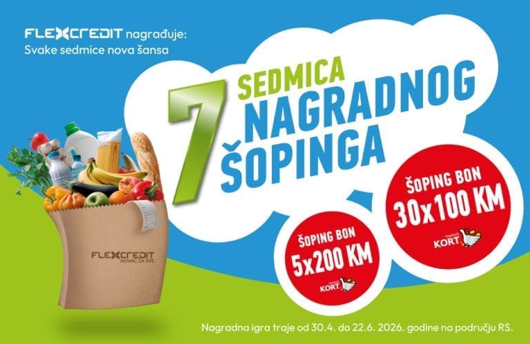 FLEXCREDIT NAGRAĐUJE: Osvojite šoping bonove u Kort marketima!