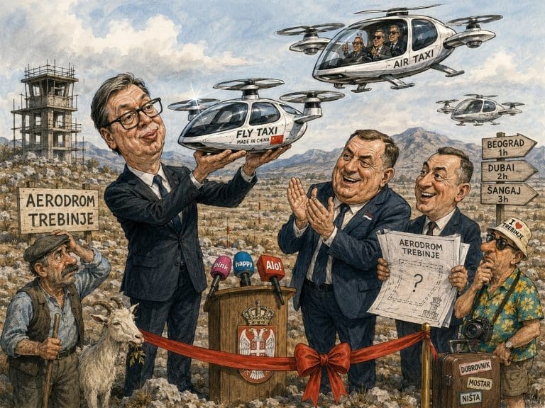 Minić otkrio: Vučić će u Kini ugovoriti leteće taksije za naš aerodrom u Trebinju!