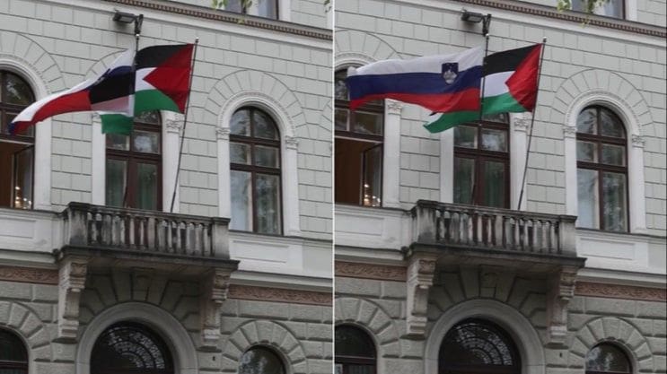 Janšina vlada skinula palestinsku zastavu, predsjednica je stavila na svoju palaču