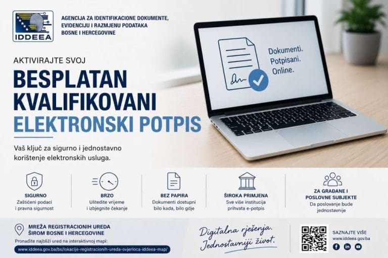 IDDEEA poziva građane i poslovnu zajednicu da aktiviraju besplatan kvalifikovani elektronski potpis